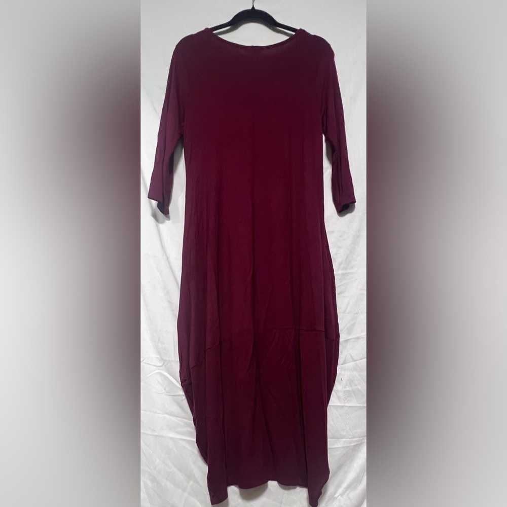NWT Pastel by Vivienne Elegant Burgundy Maxi Dress Stretchy Lightweight Casual - Picture 7 of 7